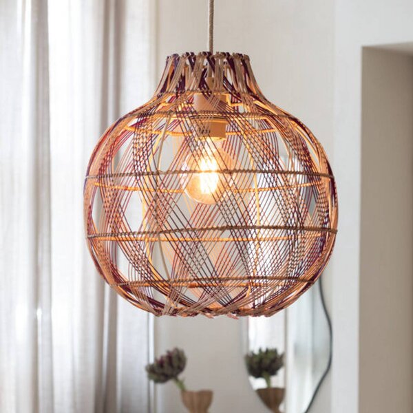 Good & Mojo Lampa wisząca Mendoza, możliwość ściemniania, jasne drewno, salon / jadalnia, bambus, design