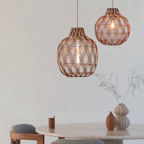 Good & Mojo Lampa wisząca Mendoza, możliwość ściemniania, jasne drewno, salon / jadalnia, bambus, design