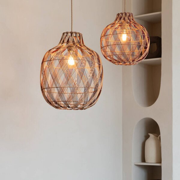 Good & Mojo Lampa wisząca Mendoza, możliwość ściemniania, jasne drewno, salon / jadalnia, bambus, design