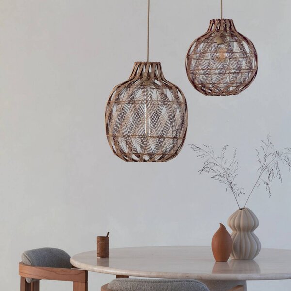 Good & Mojo Lampa wisząca Mendoza, możliwość ściemniania, jasne drewno, salon / jadalnia, bambus, design