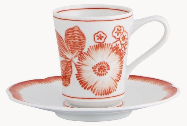 Filiżanka ze spodkiem z porcelany Coralina