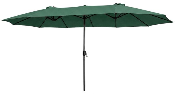 Podwójny parasol ogrodowy TILIA w kolorze ciemnozielonym 460x270x245 cm