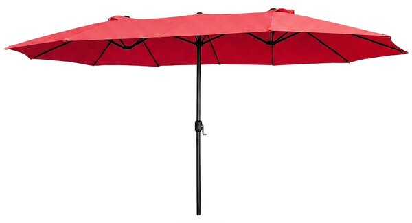 Podwójny parasol ogrodowy TILIA w kolorze czerwonym 460x270x245 cm