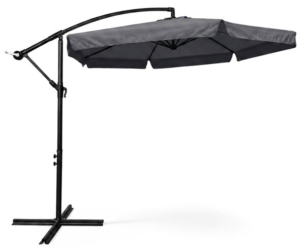 Wodoodporny parasol ogrodowy i tarasowy CYNIA ciemnoszary 300x300x245 cm