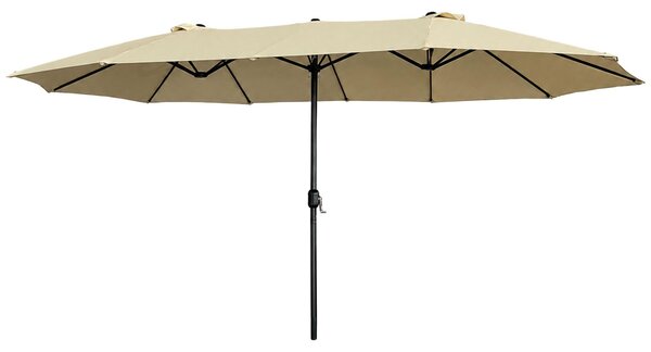 Podwójny parasol ogrodowy TILIA w kolorze beowym 460x270x245 cm