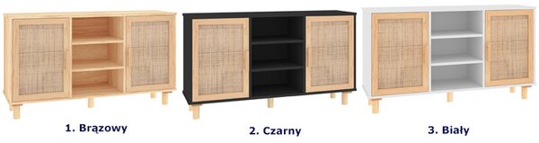 Brązowa komoda z półkami w stylu boho B6-F03