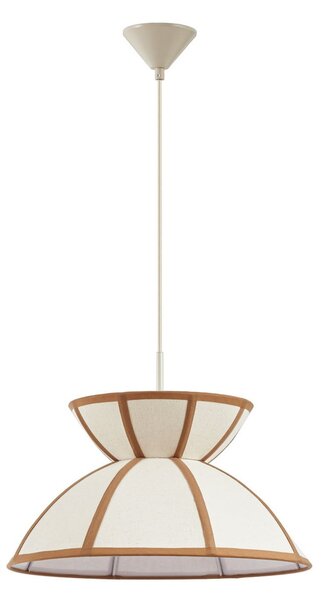 Lampa Wisząca Lucande, Clarence, ściemnialny, beżowy, salon, tkanina | tekstylia, dworkowy | rustykalny