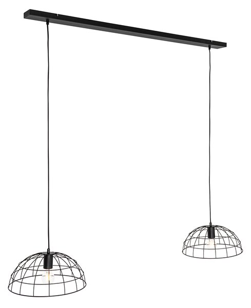 Industrialna lampa wisząca czarna 2-źródła światła - Hanze
