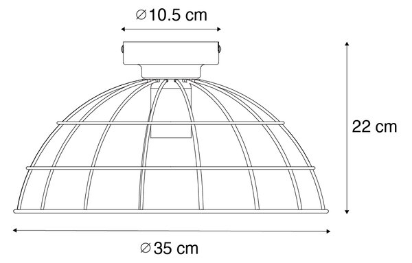 Industrialna lampa sufitowa czarna 35 cm - Hanze Oswietlenie wewnetrzne