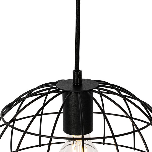 Industrialna lampa wisząca czarna 3-światłowa - Hanze