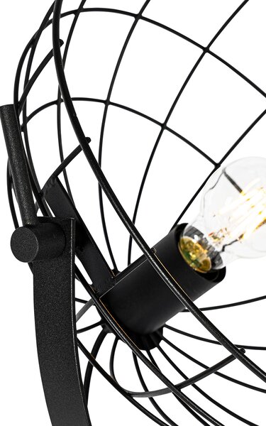 Industrialna lampa podłogowa czarna 35 cm regulowana - Hanze
