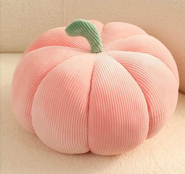 Dekoracyjna poduszka w kształcie dyni PUMPKIN 18 cm, różowa