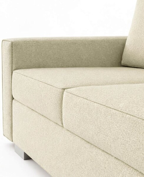 Sofa z Funkcją Spania DRAVOS Kremowa Welurowa Nowoczesna