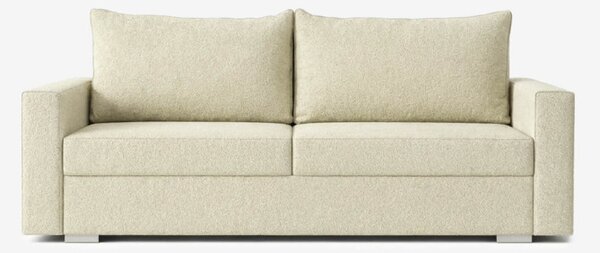 Sofa z Funkcją Spania DRAVOS Kremowa Welurowa Nowoczesna