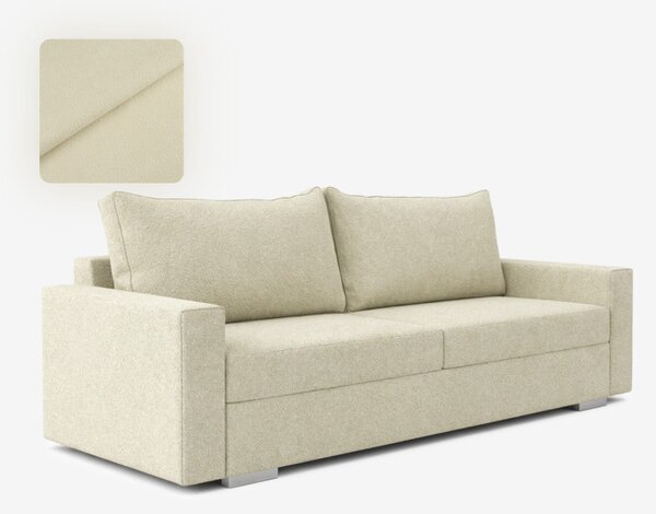 Sofa z Funkcją Spania DRAVOS Kremowa Welurowa Nowoczesna