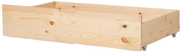Zestaw 2 szuflad sosnowych pod łóżko na kółkach jasne drewno Rumilly Beliani