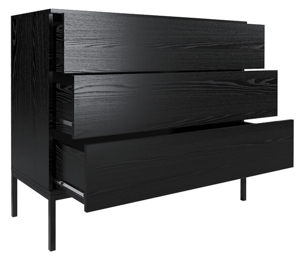 Komoda młodzieżowa 3 szuflady BLACK