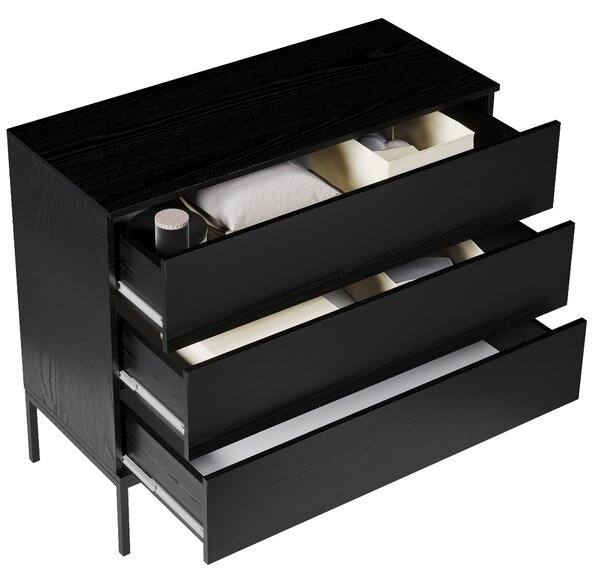 Komoda młodzieżowa 3 szuflady BLACK