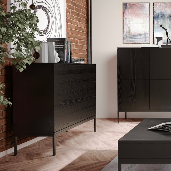 Komoda młodzieżowa 3 szuflady BLACK