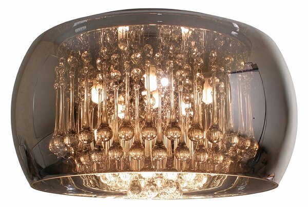Elegancka lampa sufitowa z lustrzanym kloszem 40cm plafon