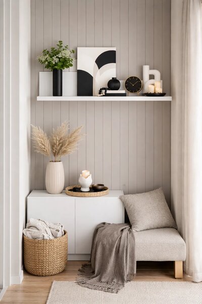 Biała Minimalistyczna Półka 60 Cm D4-L37