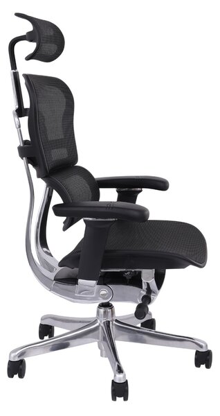 Ergonomiczny fotel biurowy Ergohuman Elite 2 BS Black - czarny nowoczesny fotel siatkowy