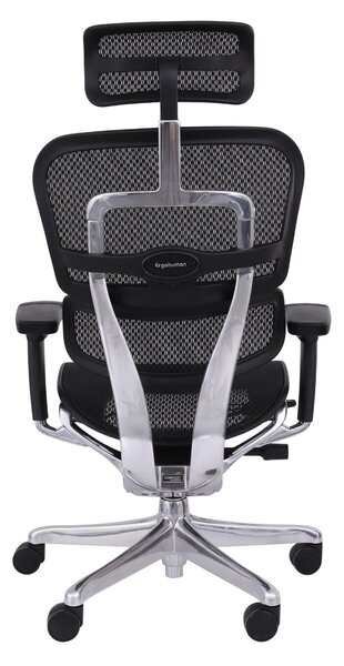 Ergonomiczny fotel biurowy Ergohuman Elite 2 BS Black - czarny nowoczesny fotel siatkowy