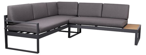Narożnik ogrodowy Loreto Grey 5-osobowy ze stolikiem – aluminium, szary
