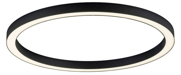 PURE Lampa sufitowa LED Lines Round, możliwość ściemniania, czarny, salon / jadalnia, aluminium, nowoczesny