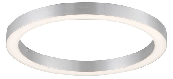 PURE Lampa sufitowa LED Lines Round, możliwość ściemniania, aluminiowy / szary / cynkowy, salon / jadalnia, aluminium, nowoczesny