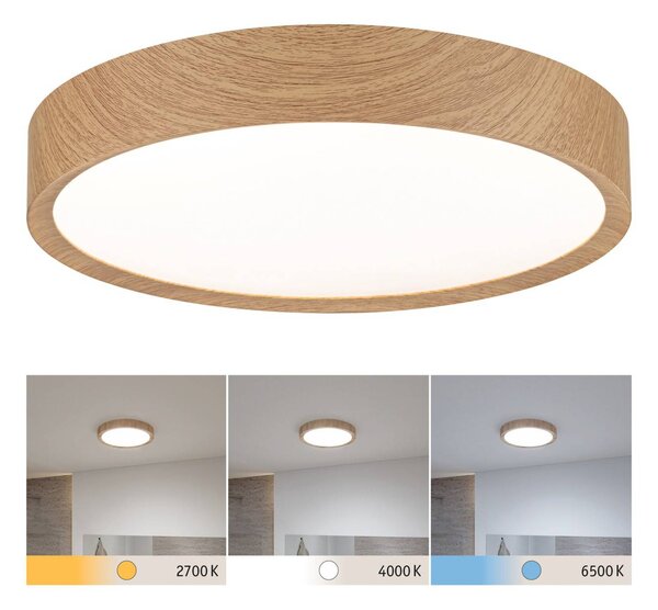 Paulmann Lampa sufitowa Tega, jasne drewno, łazienka, tworzywo sztuczne, nowoczesny