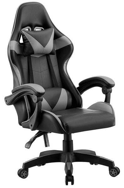 MebleMWM Fotel gamingowy obrotowy OC-810 | Czarno-szary