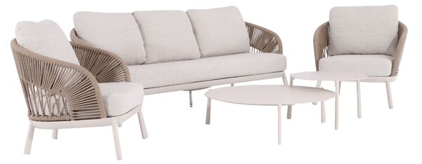 Zestaw ogrodowy Adora: 3-osobowa sofa, 2 fotele i 2 stoliki