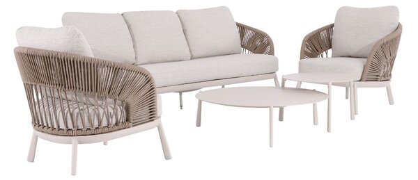 Zestaw ogrodowy Adora: 3-osobowa sofa, 2 fotele i 2 stoliki