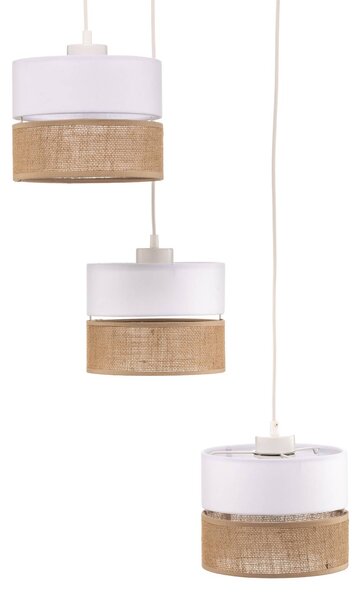 Lampa wisząca Linobianco TK Lighting, możliwość ściemniania, biały / opal, salon / jadalnia, tkanina / materiał / jedwab, nowoczesny