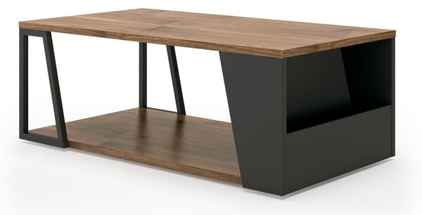 Stolik z blatem w dekorze drewna orzechowego 100x55 cm Albi – TemaHome