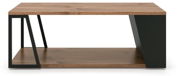 Stolik z blatem w dekorze drewna orzechowego 100x55 cm Albi – TemaHome