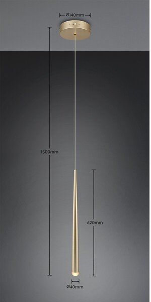 Lampa wisząca LED w kolorze złota ø 14 cm Cala – Trio Select