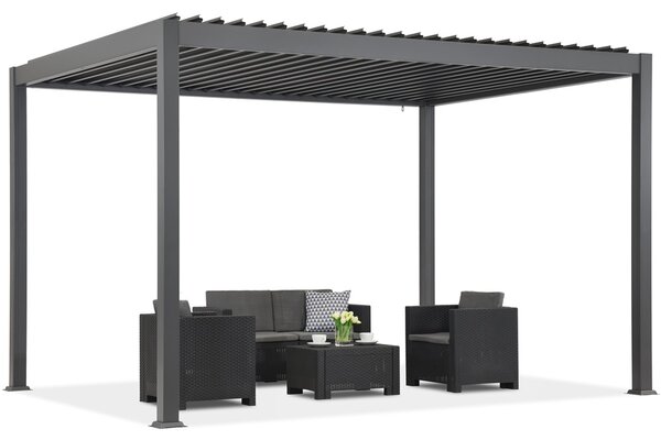 Pergola tarasowa wolnostojąca Lagos Premium 3x4 Garden Point antracytowo - biała