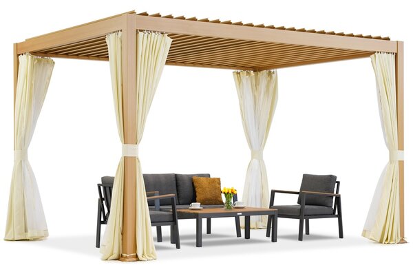 Pergola tarasowa wolnostojąca Lagos Premium 3x4 Garden Point woodlike - biała