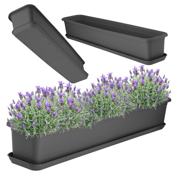 Skrzynka balkonowa z podstawką Evron 80 cm, antracyt