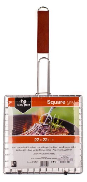 Happy Green Kwadratowy ruszt do grilla BBQ, 22 x 22 cm