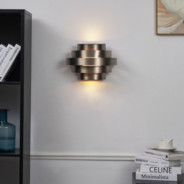 Nowoczesny kinkiet w kolorze gunmetal z LED z 3-stopniową regulacją ściemniania - Lines