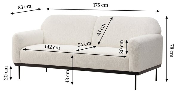 Biała designerska sofa ANDERSON Baloo 2073