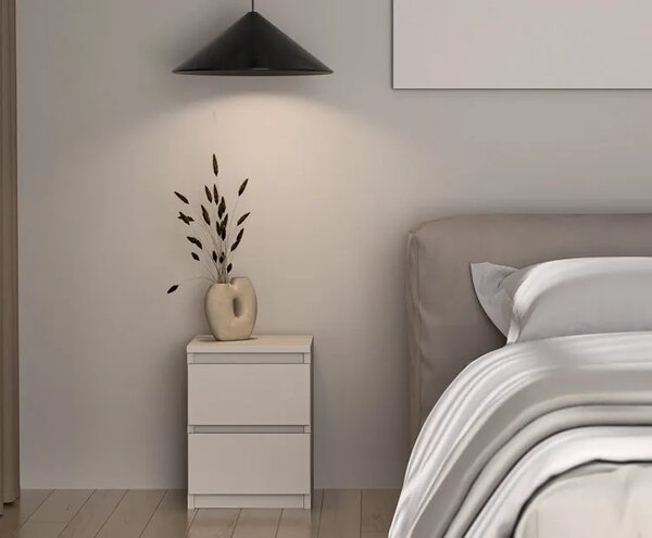 Minimalistyczny stolik nocny z szufladami kaszmir L4-P21