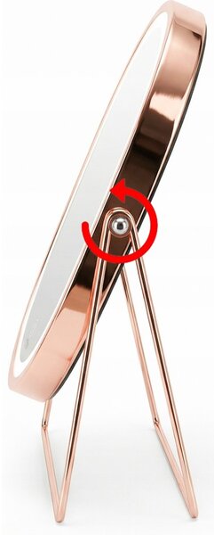 Lusterko Do Makijażu PREMIUM Kosmetyczne POŁYSK Metalowe PODŚWIETLANE LED