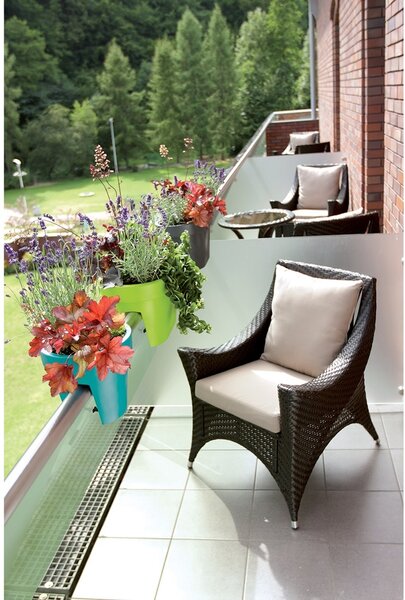 Doniczka na balustradę Lofly Railing biały, 40 cm , 40 cm