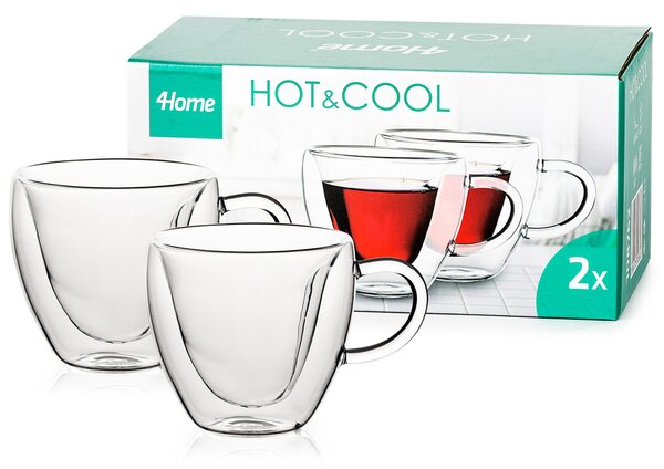 4Home Szklanka termiczna Big Heart Hot&Cool, 250 ml, 2 szt