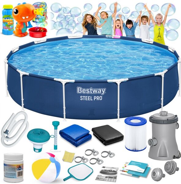 Basen stelażowy Bestway ogrodowy okrągły pompa 366x76cm 16w1