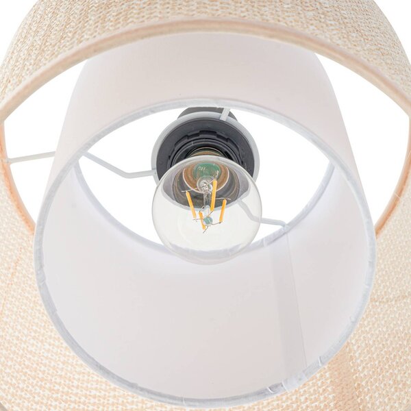 Lampa wisząca Soula Lindby, możliwość ściemniania, kremowy / amber, salon / jadalnia, tworzywo sztuczne, dworkowy / rustykalny